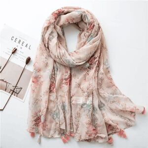 2/$30 Ladies Pink Flower Scarf